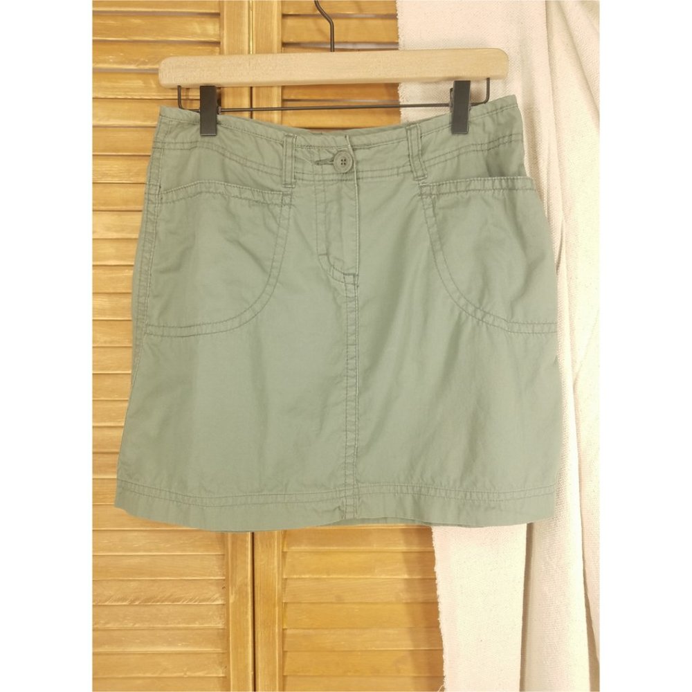 Faded Glory 100% cotton Khaki Natural Green Mini Skirt